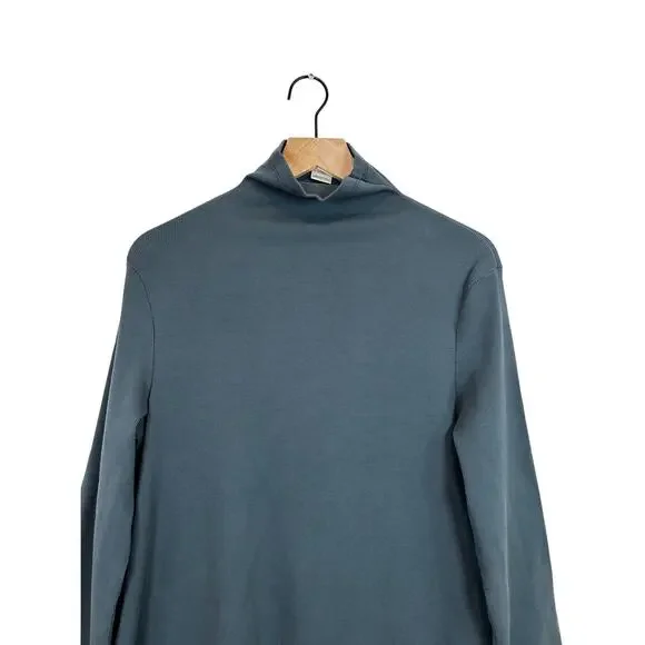 Prairie Underground Blue Dress XXL Organic Cotton Turtleneck Minimal Lagenlook - Picture 3 of 5